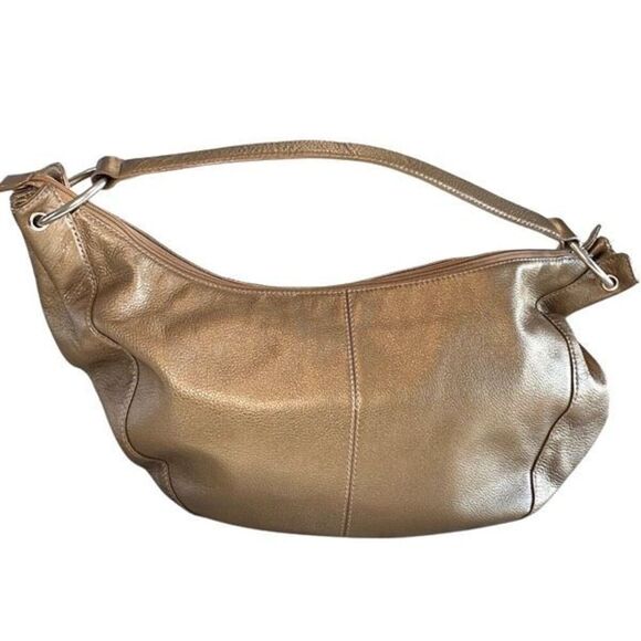HOBO International Slouch 90s Style Gold Shoulder Bag w/story card Medium - Picture 2 of 11
